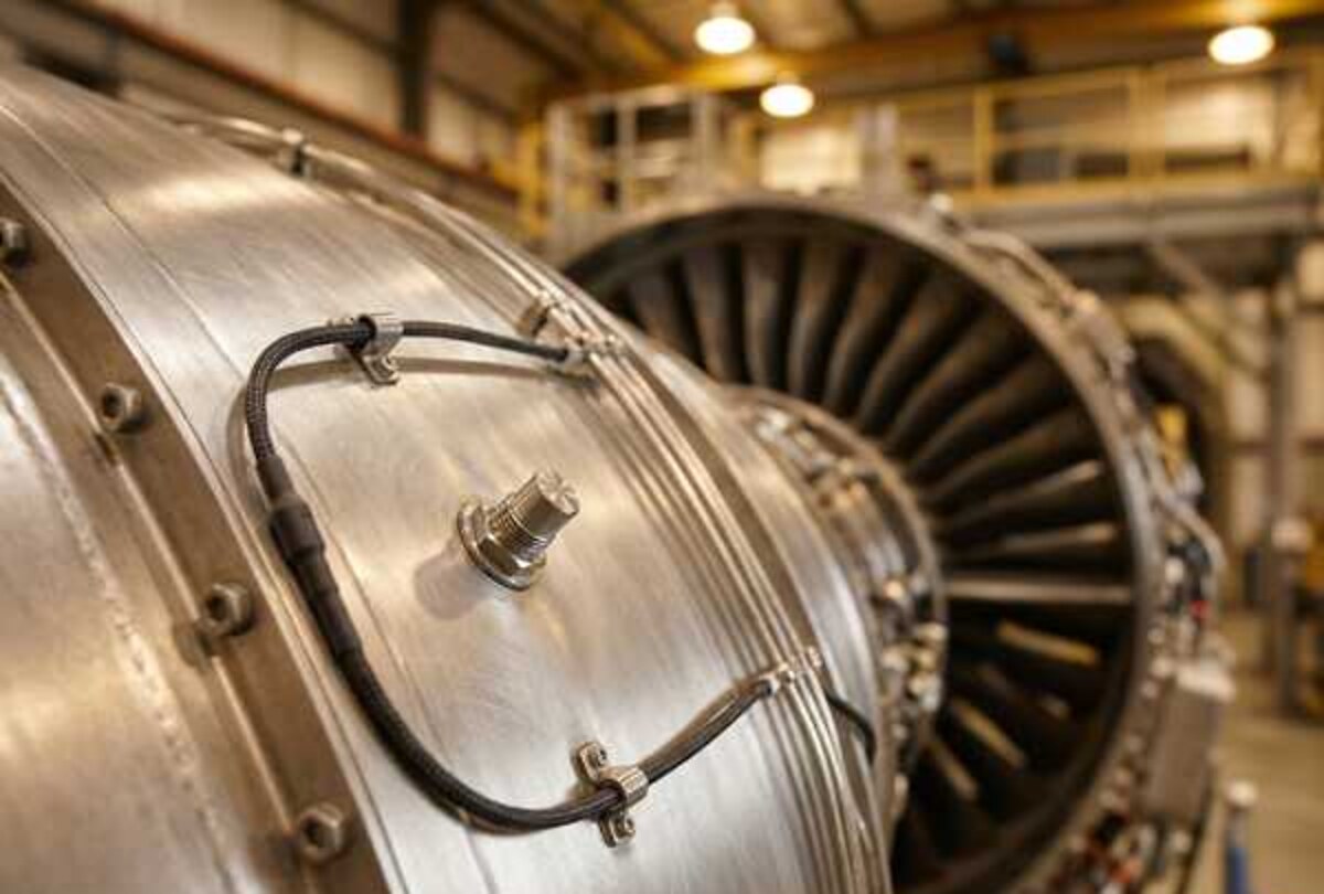 Dynamic pressure sensor installed on a turbine casing